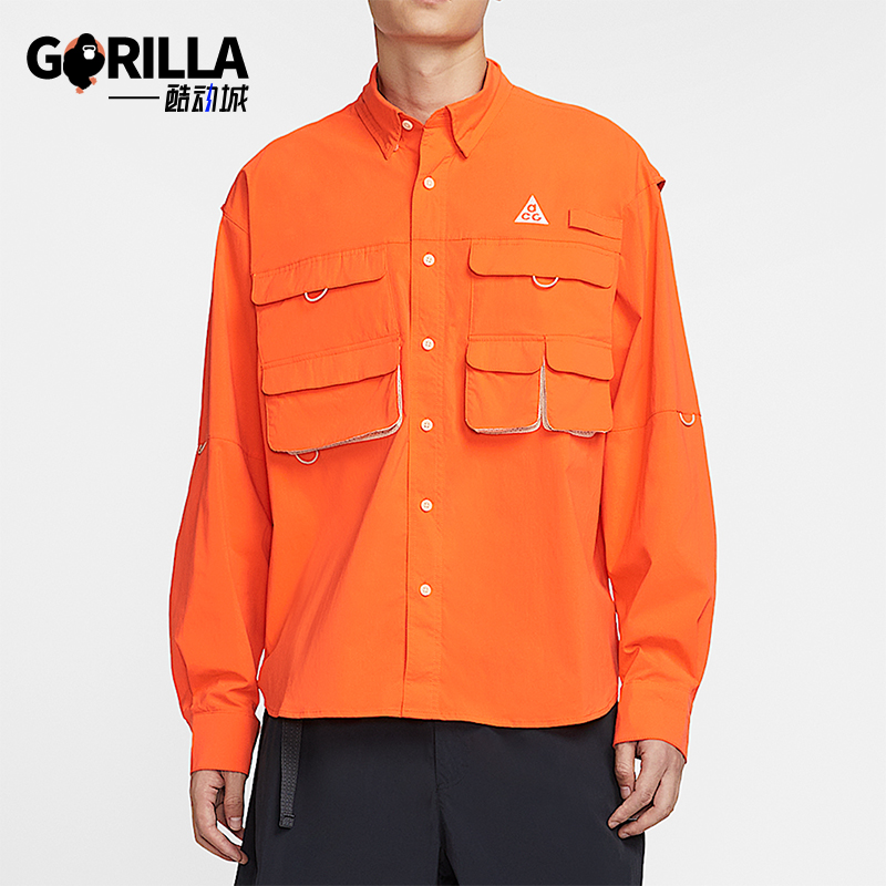 Nike/耐克正品Dri-FIT男士运动轻盈透气翻领工装衬衫HJ2466-819