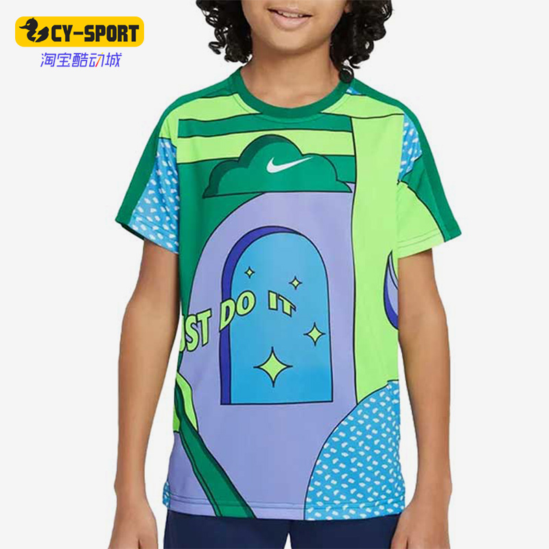 Nike/耐克正品DRI-FIT夏新款大童运动休闲透气涂鸦短袖DQ8958-365