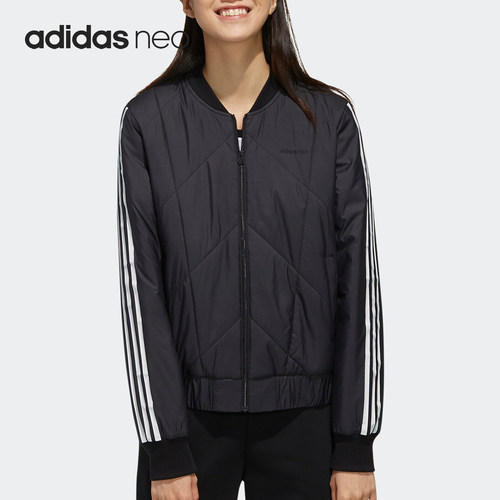Adidas棉衣女子运动飞行员夹克