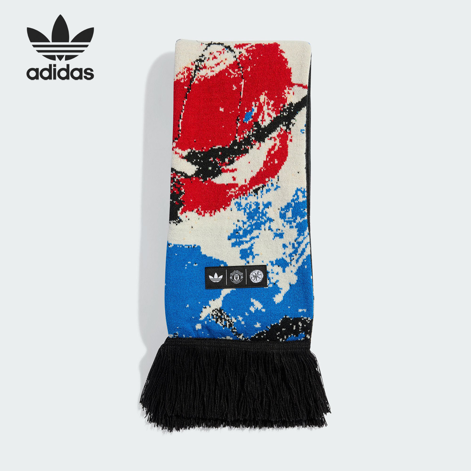 Adidas/阿迪达斯官方正品2026年三叶草男女款保暖休闲围巾KE5263