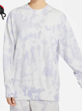 Nike/耐克正品女子扎染印花运动休闲圆领套头卫衣 DQ6157-580