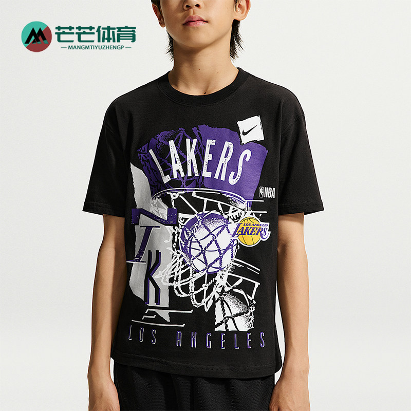 Nike/耐克正品Courtside  NBA 大童复古风经典短袖T恤IV0470-010
