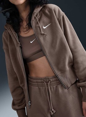 Nike/耐克官方正品秋冬新款女士短款收腰针织保暖外套HJ0941-233