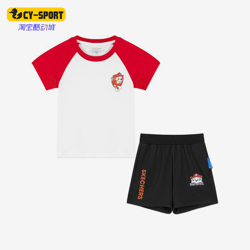 Skechers/斯凯奇正品SHORTS夏季男童款运动宽松透气短裤L221B028