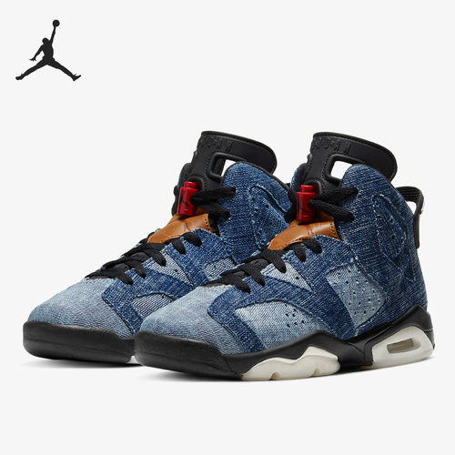 Nike/耐克正品AIR JORDAN 6 RETRO AJ6水洗牛仔女子篮球鞋 CV5489