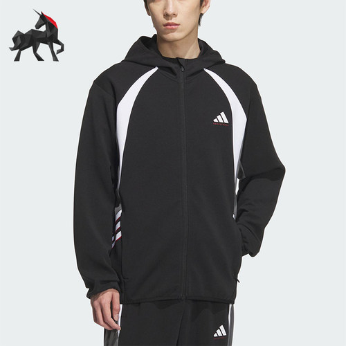 Adidas/阿迪达斯正品2025秋季款男士运动篮球拼接连帽外套KC0330