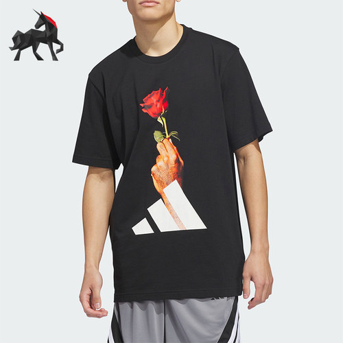 Adidas/阿迪达斯正品D-Rose男士篮球印花经典针织运动短袖KS2044