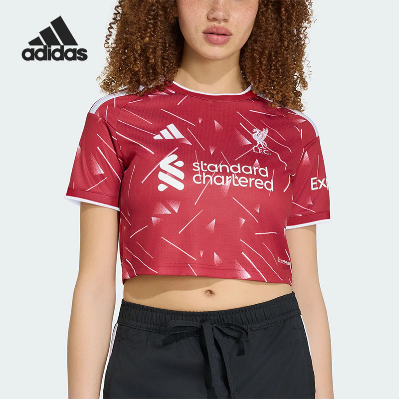 Adidas/阿迪达斯正品夏季女士主场球迷版经典短袖球衣T恤KB8260