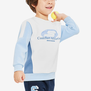 Skechers/斯凯奇正品2024新款儿童运动圆领针织舒适套头卫衣