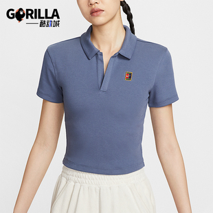 Nike/耐克正品Court Heritage女士网球短款针织短袖HJ8993-491