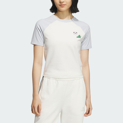 Adidas/阿迪达斯正品2025夏季女士拼接经典印花休闲短袖KC0974