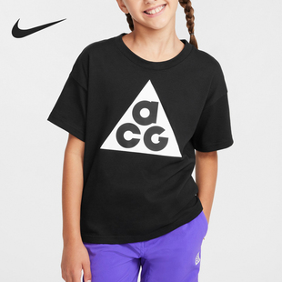 Nike/耐克官方正品运动大童简约透气轻盈圆领短袖T恤FZ5116-010