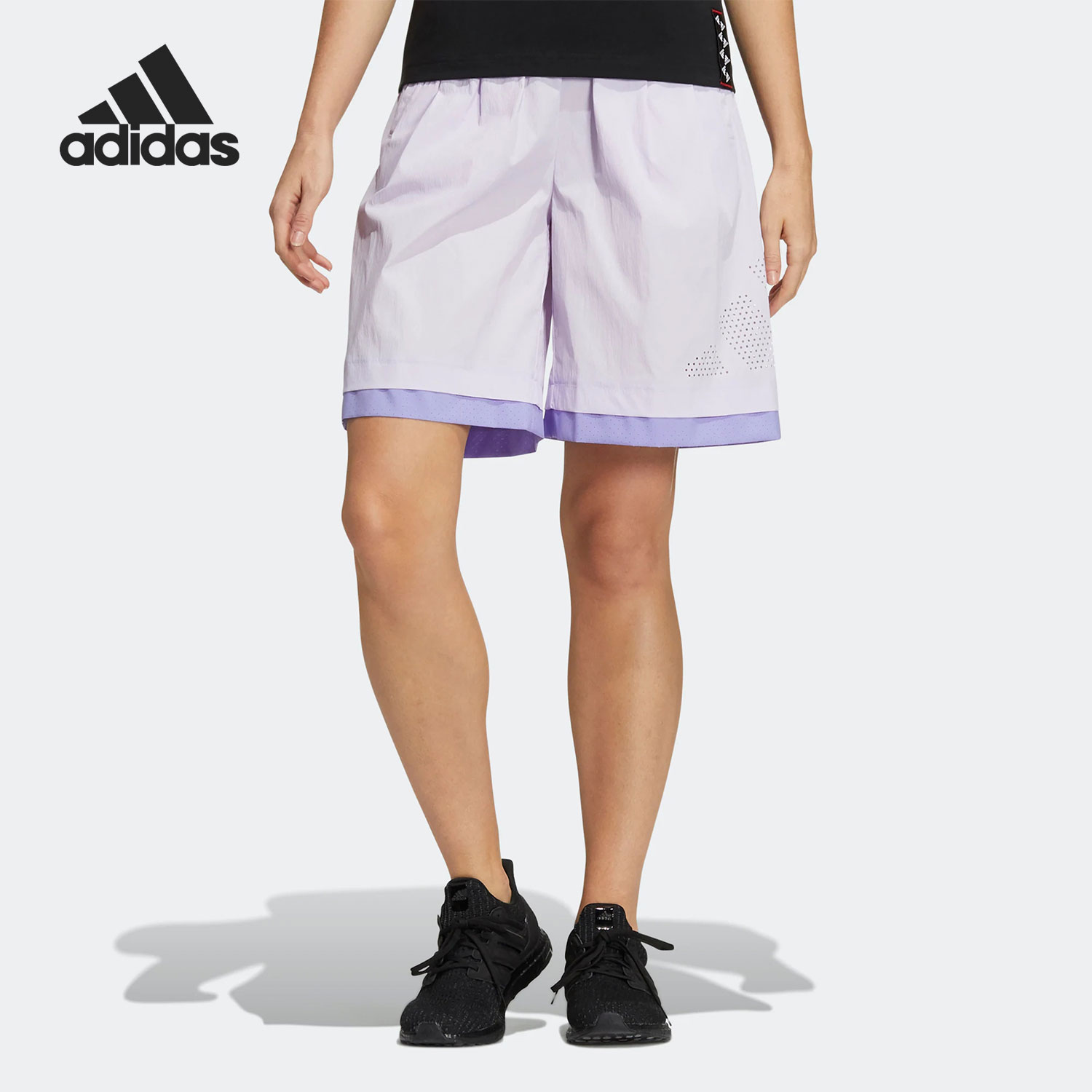 Adidas/阿迪达斯官方正品夏季女子运动训练梭织透气五分裤HE9956