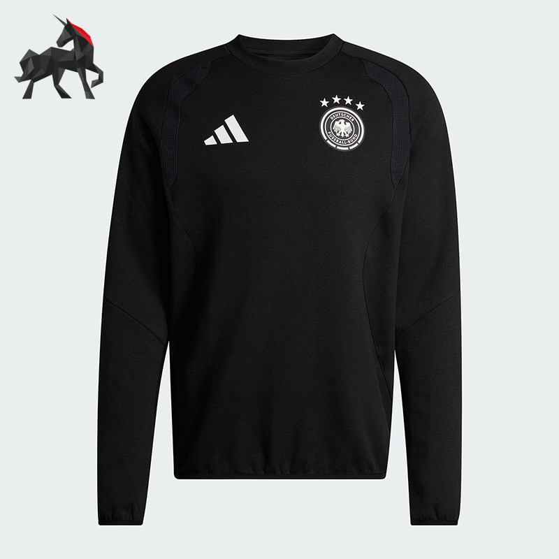 Adidas/阿迪达斯正品德国队男士圆领简约运动足球套头卫衣JZ9328