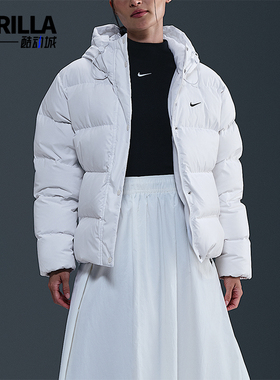 Nike/耐克正品2025秋季款女士保暖连帽休闲日常羽绒服IH0728-100