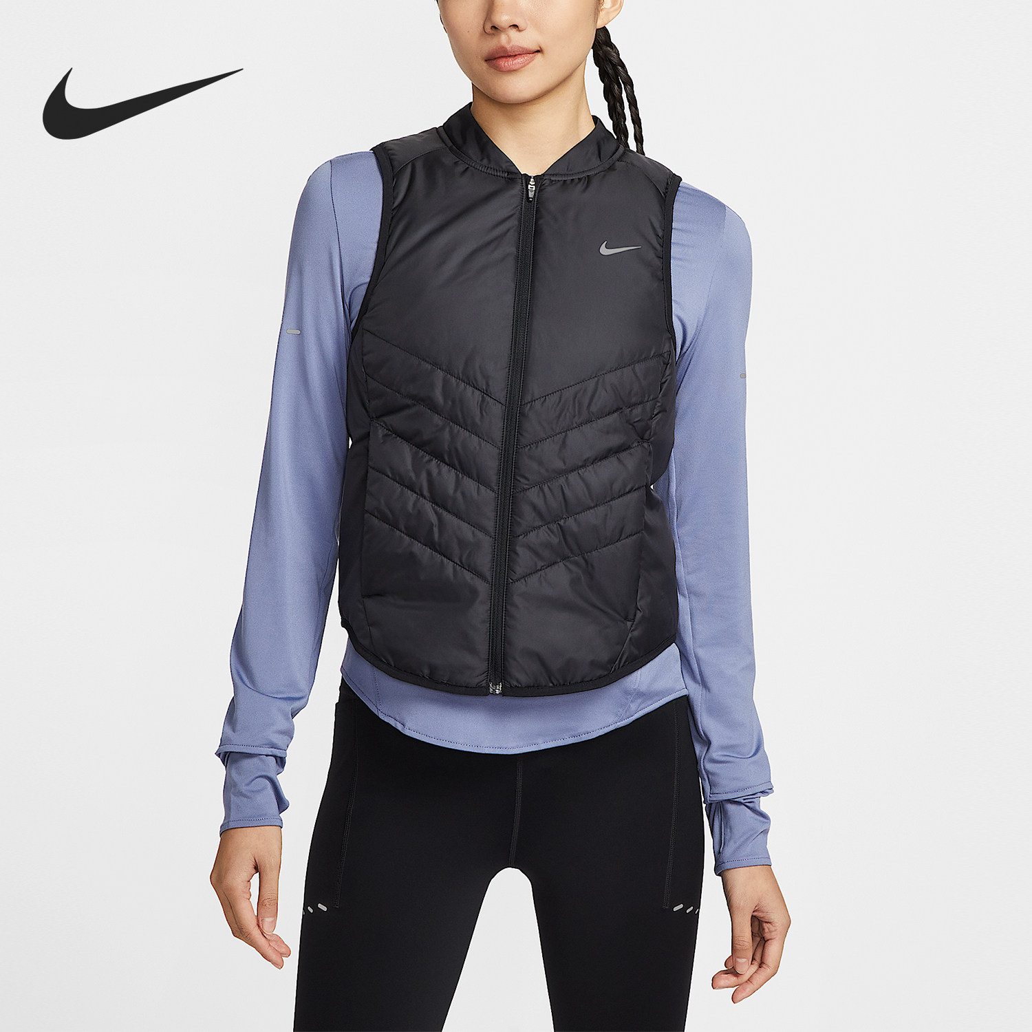 Nike/耐克官方正品秋冬女士拉链修身运动亲肤棉马甲IF1244-010