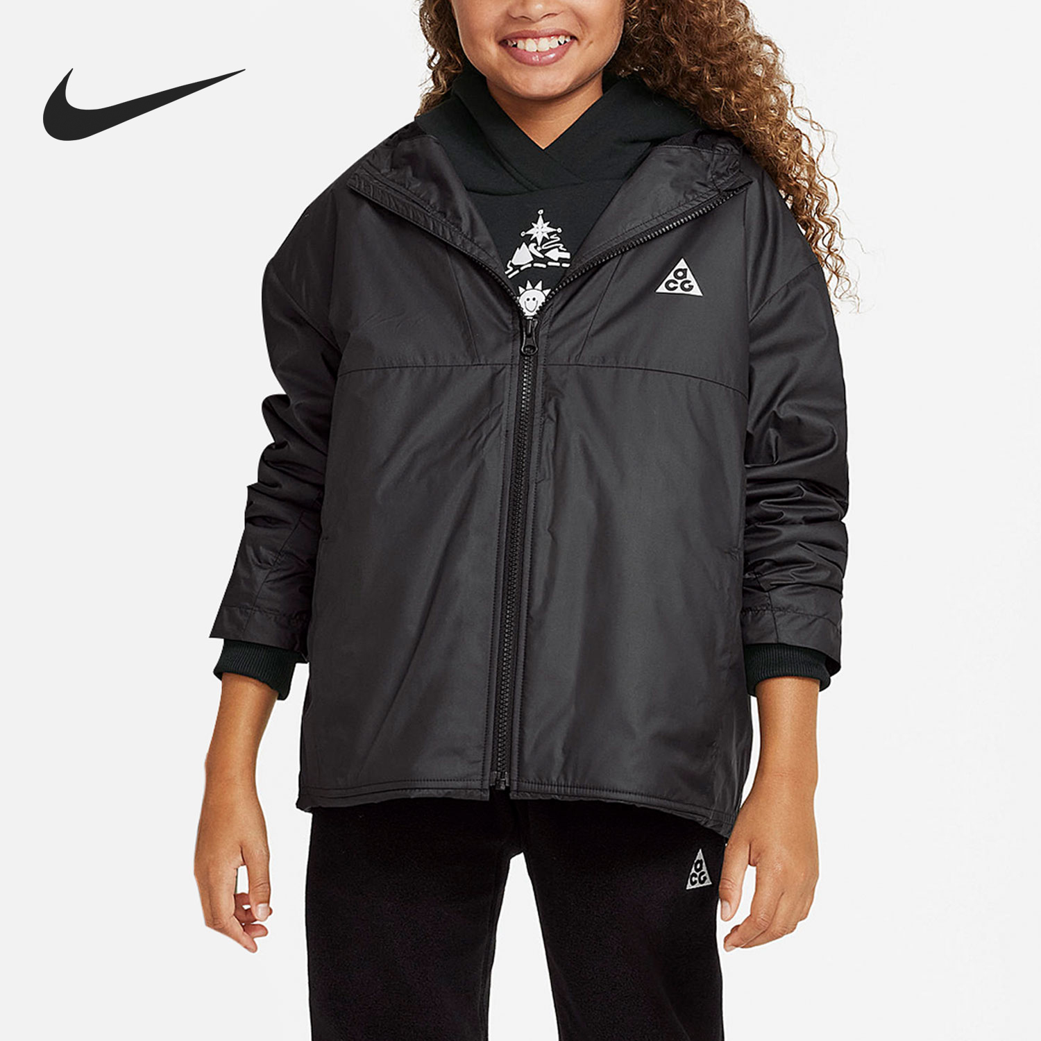 Nike/耐克正品秋季新款大童运动长短两穿保暖外套DQ8732-010,童装/婴儿装/亲子装,普通外套,淘宝优惠券,粉丝福利购,淘宝优惠卷