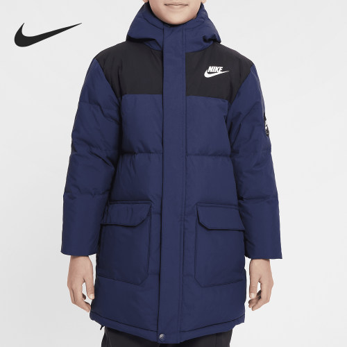 Nike/耐克正品冬新款大童户外保暖中长款羽绒服HQ7155-410