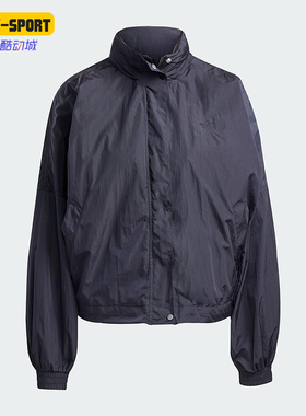 Adidas/阿迪达斯正品三叶草女士梭织立领拉链运动夹克外套JD2583