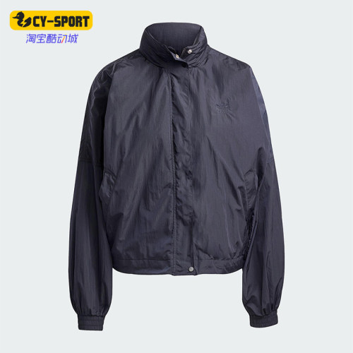 Adidas/阿迪达斯正品三叶草女士梭织立领拉链运动夹克外套JD2583