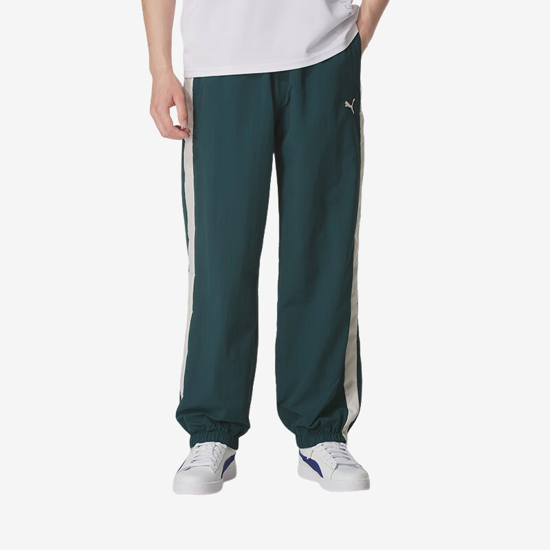 Puma/彪马官方正品舒适冬季款男士拼接梭织束脚运动刺绣634787-75