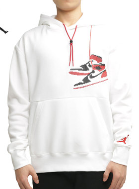Nike/耐克正品男子刺绣AJ 加绒宽松运动连帽卫衣套头衫 CT3458