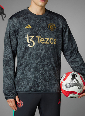 Adidas/阿迪达斯正品MUFC SR WTP男士曼联足球热身卫衣IQ1567