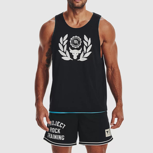 UA/安德玛正品夏季男士印花透气双面穿运动无袖背心1377442-433