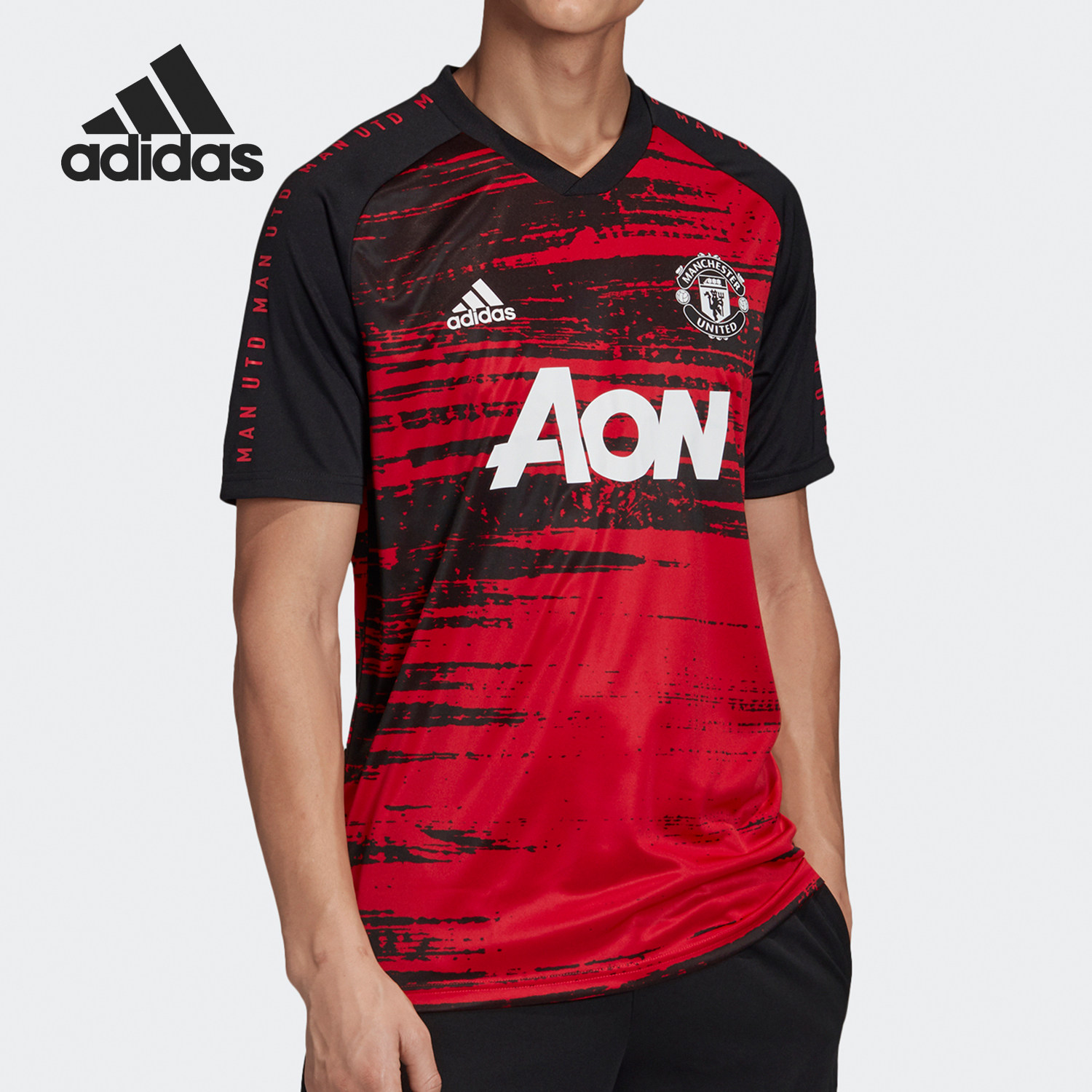 Adidas/阿迪达斯正品男子曼联足球运动V领短袖球衣 FH8551