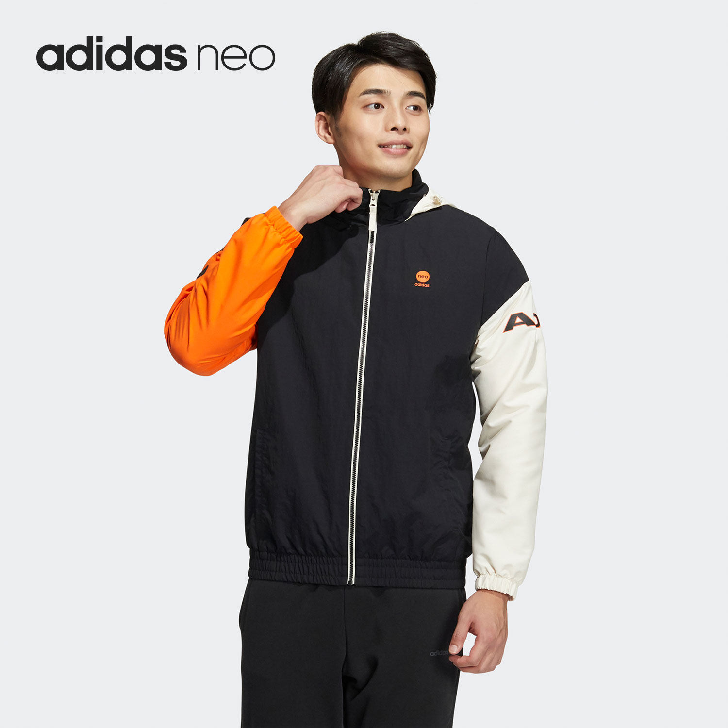 Adidas/阿迪达斯正品NEO休闲男子时尚运动防风夹克外套HD4639