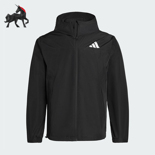 Adidas/阿迪达斯正品WOVENJACKET新款男女经典黑色夹克外套IB7052