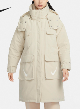Nike/耐克官方正品冬季新款女士保暖中长款连帽羽绒服FV8167-206