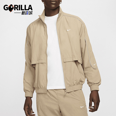 耐克男士立领运动刺绣外套