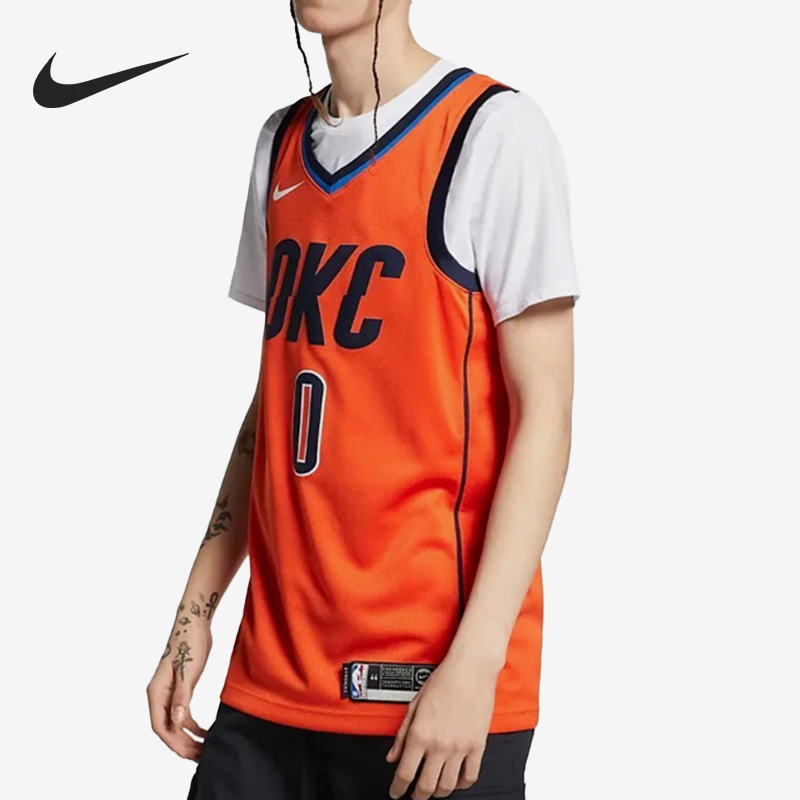 Nike/耐克正品维斯布鲁克雷霆队男子运动无袖球衣BQ1171-891