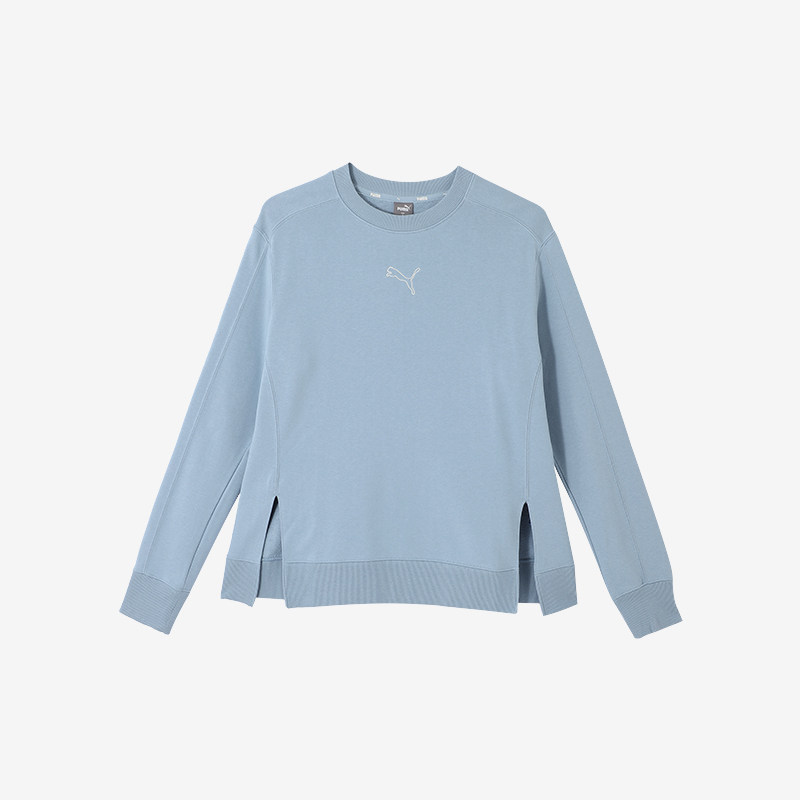 Puma/彪马正品2024新款女士运动保暖休闲宽松开衩圆领卫衣图片