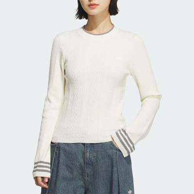 Adidas/阿迪达斯正品三叶草女士运动圆领保暖长袖针织衫KS5965