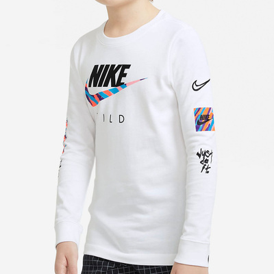 Nike/耐克正品 SPORTSWEAR 大童（男孩）长袖T恤DC7643-100