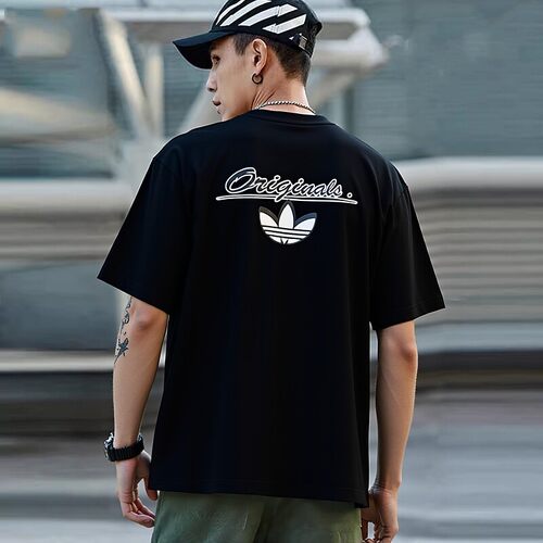 Adidas/阿迪达斯正品三叶草男女圆领简约经典运动短袖T恤KC3107