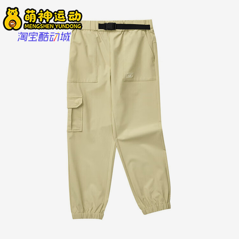 Skechers/斯凯奇正品透气运动新款儿童户外休闲梭织工装束脚长裤