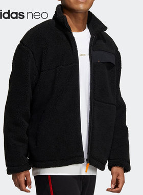 Adidas/阿迪达斯官方正品Neo冬季羊羔绒保暖男女运动夹克HG9030
