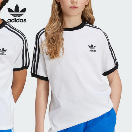 Adidas/阿迪达斯官方正品2025三叶草大童经典训练短袖T恤JE0515