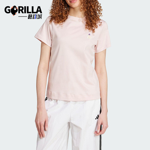 Adidas/阿迪达斯正品CAT PATCH T-SHIRT女士经典轻质短袖JV8514