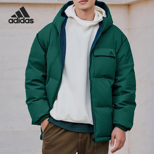 DOWN男女双面穿连帽羽绒服KQ5542 JACKET Adidas 阿迪达斯官方正品