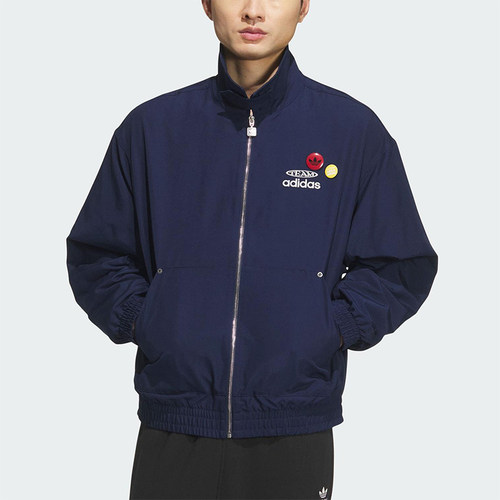 Adidas/阿迪达斯正品三叶草男士日常运动宽松翻领耐穿外套KC0135
