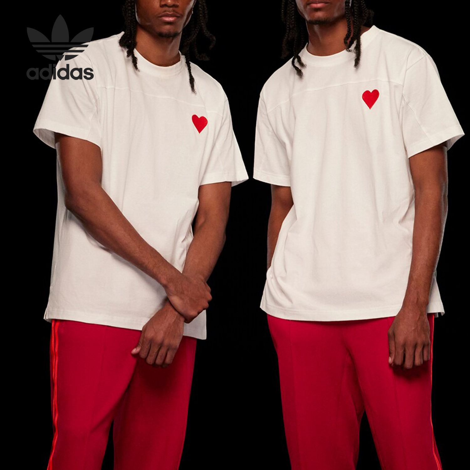 Adidas/阿迪达斯正品男女同款休闲圆领短袖落肩袖T恤HI1969