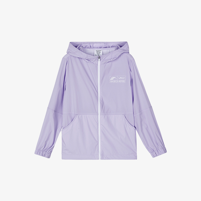 Skechers/斯凯奇正品2024夏新款儿童防晒运动梭织连帽外套
