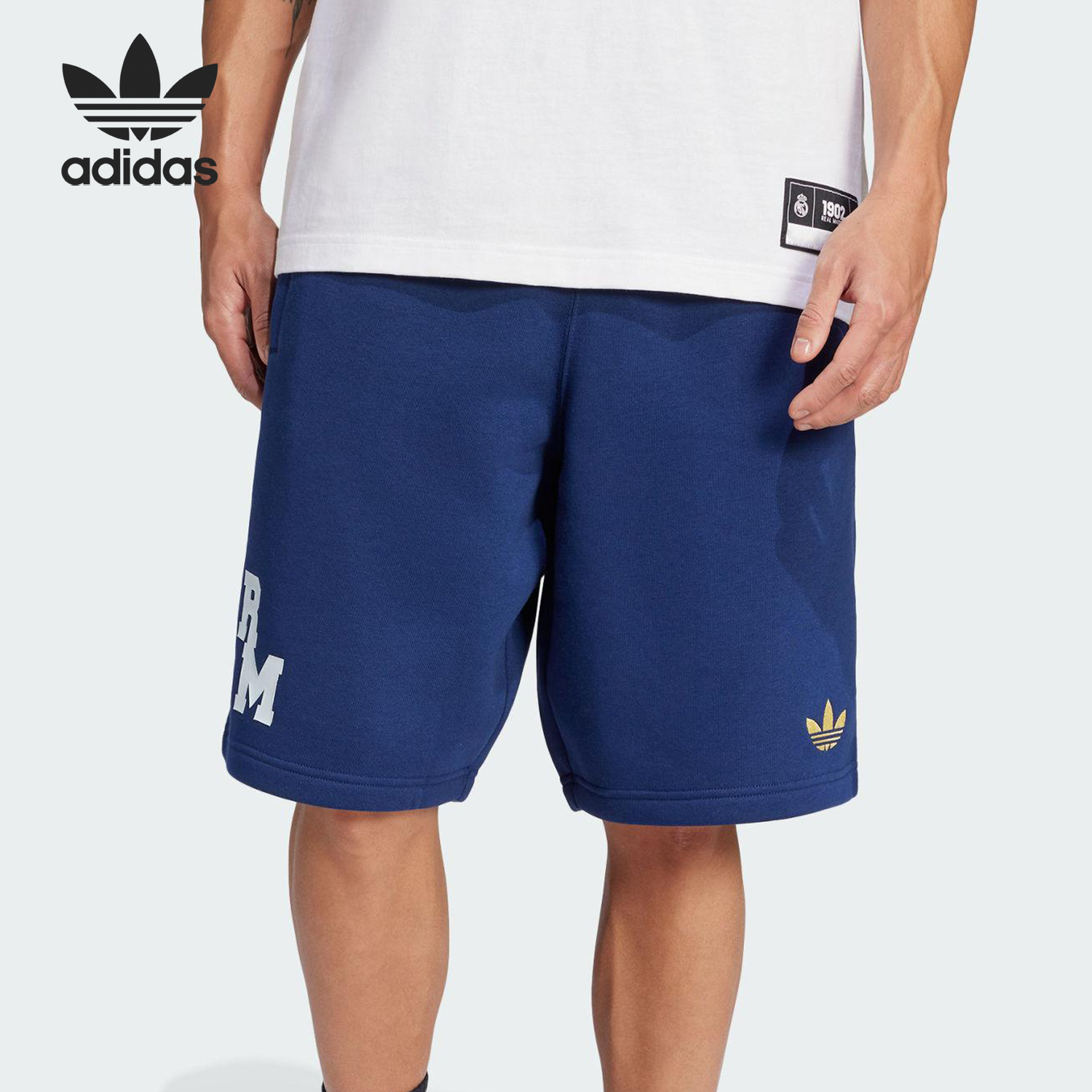 Adidas/阿迪达斯官方正品三叶草男士皇马足球运动针织短裤JF2588