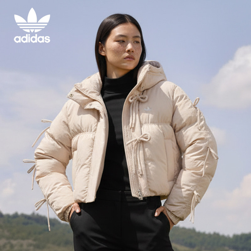 Adidas/阿迪达斯正品BOW PLAY DOWN女士时尚连帽羽绒服KC2610