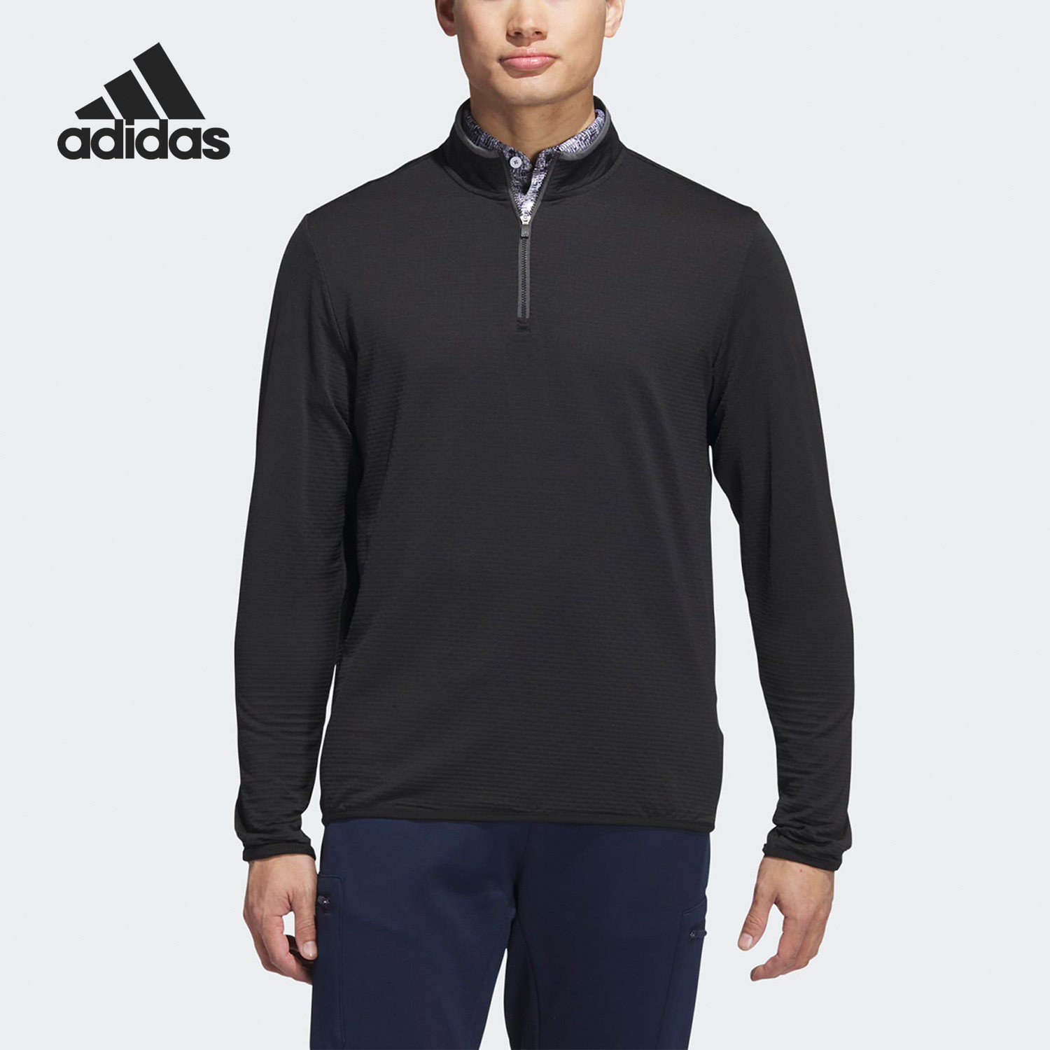 Adidas/阿迪达斯正品高尔夫男子半开拉链运动套头衫HZ3198