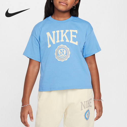 Nike/耐克正品夏季新款大童时尚潮流复古短袖T恤HM6303-440